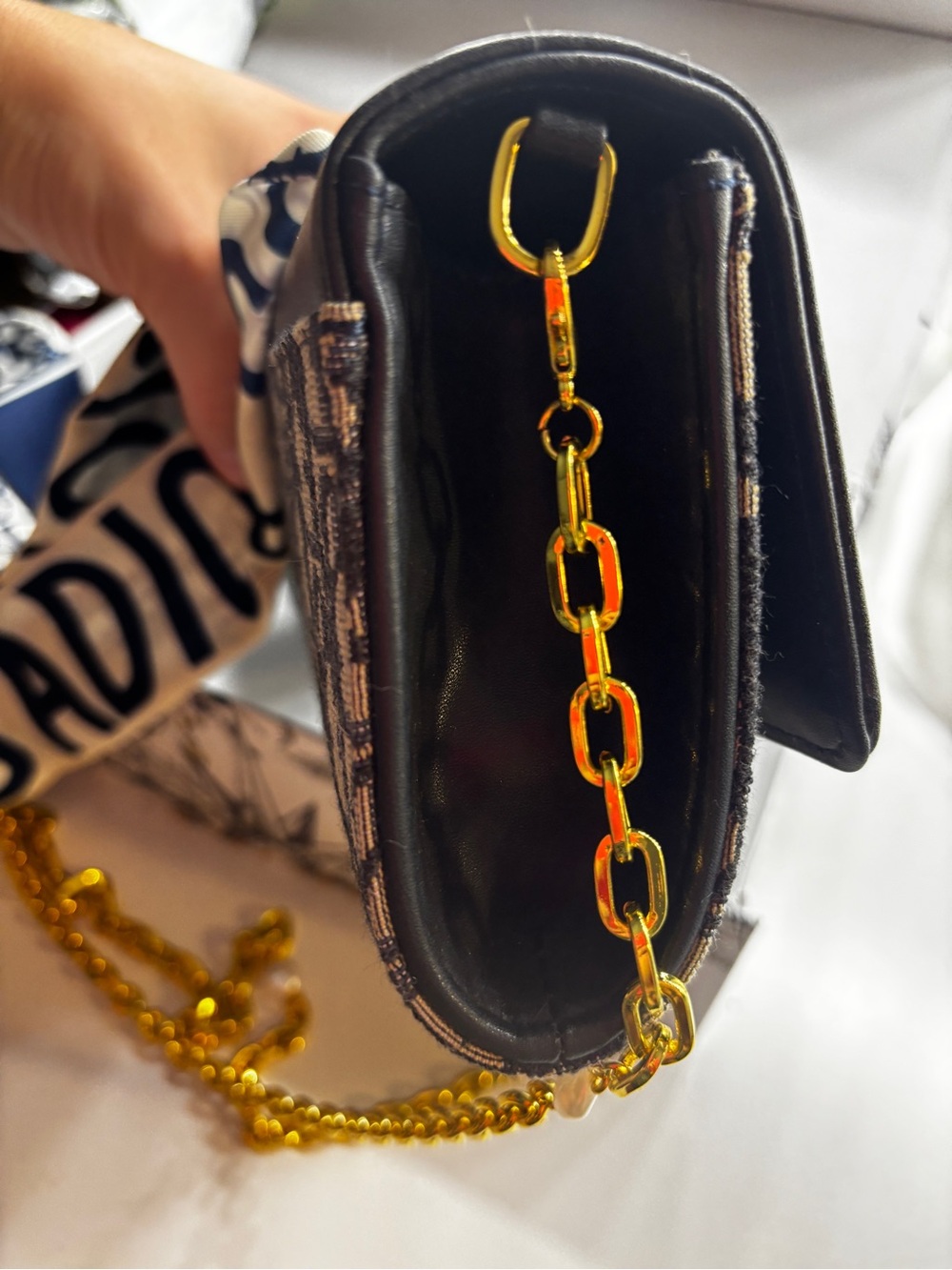 Dior Black Leather Crossbody with Gold CD Chain - Picture 5 of 16